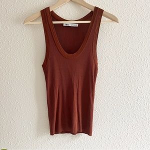 ZARA Ribbed Knit Tank size M